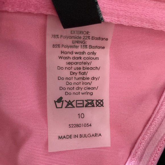 Aurum Bright Pink Bandeau Bikini Top Knotted Bikini Top Size 10 - Picture 9 of 14